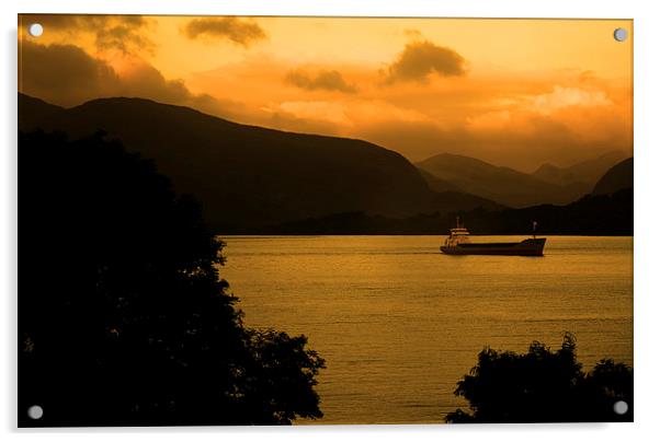 Loch Linnhe Sunrise, Acrylic by Ian Jeffrey