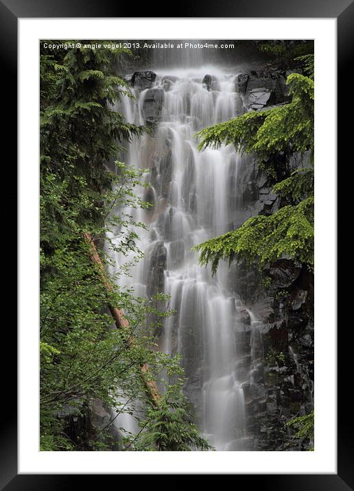 Waterfall Framed Mounted Print by angie vogel