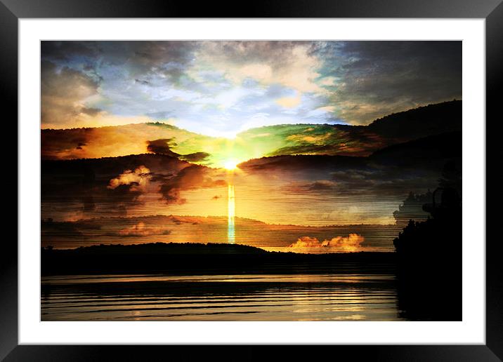 rising sun Framed Mounted Print by olga hutsul