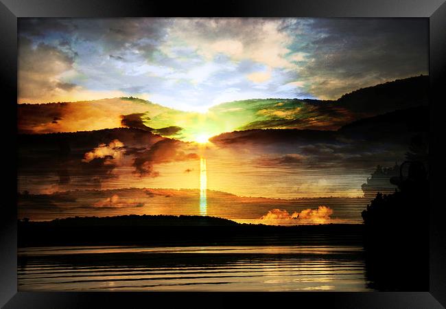 rising sun Framed Print by olga hutsul