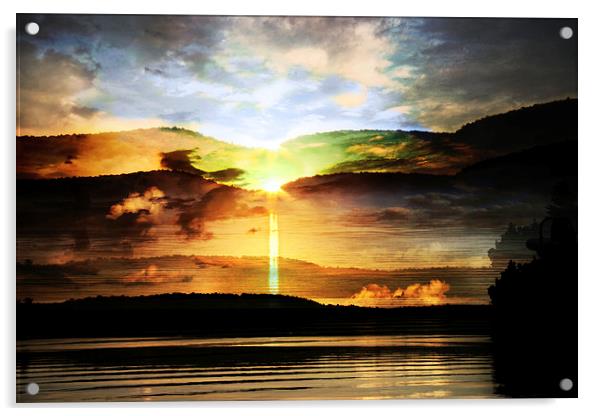 rising sun Acrylic by olga hutsul