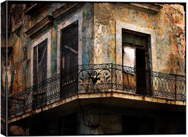 old balcony in Havana Canvas Print by olga hutsul
