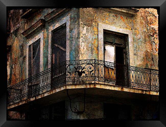 old balcony in Havana Framed Print by olga hutsul