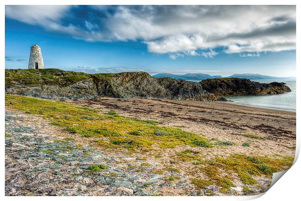 Llanddwyn Beacon Anglesey Print by Adrian Evans