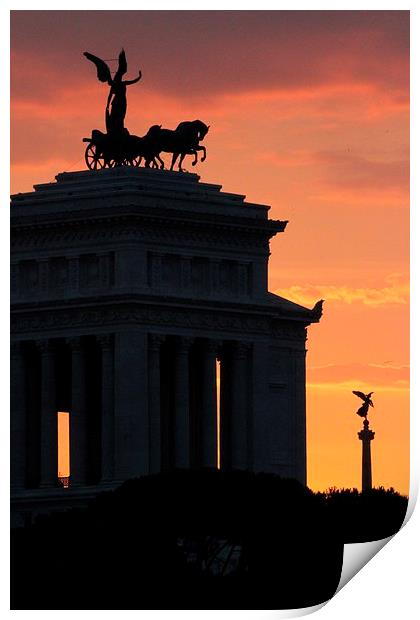 Sunset at Monumento Nazionale a Vittorio Emanuele  Print by Samantha Higgs