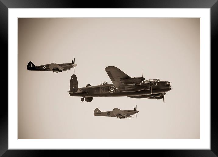 WWII Flypast Framed Mounted Print by Chris Walker