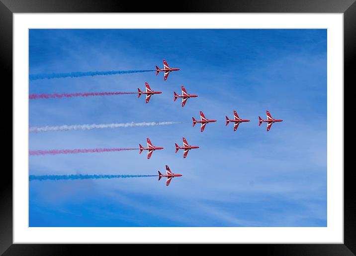 Red Arrows Formation Framed Mounted Print by Chris Walker