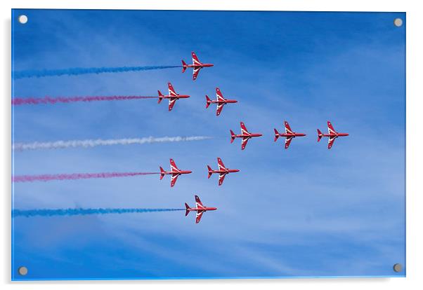 Red Arrows Formation Acrylic by Chris Walker