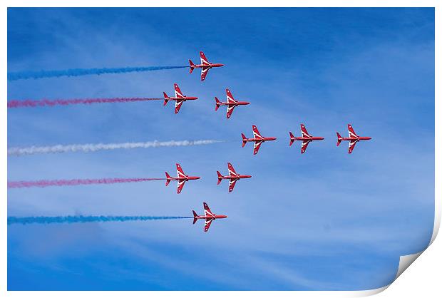 Red Arrows Formation Print by Chris Walker