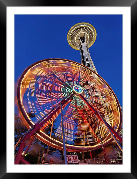 The Seattle Space Needle Framed Mounted Print by Plamen Stefanov