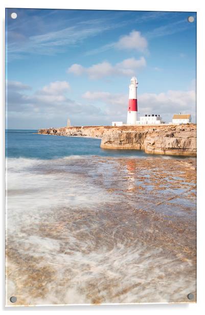 Portland Bill Reflections Acrylic by Chris Frost