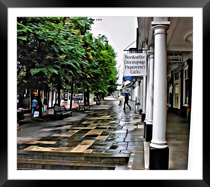 Wet afternoon on the Pantiles Framed Mounted Print by Paul Stevens