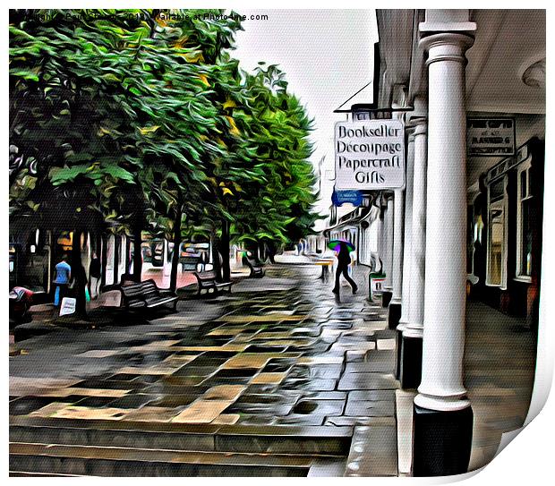 Wet afternoon on the Pantiles Print by Paul Stevens