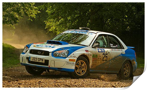Subaru Impreza Rally Car Print by Nige Morton