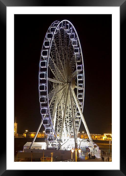Brighton Wheel at Night Framed Mounted Print by Wendy Williams CPAGB