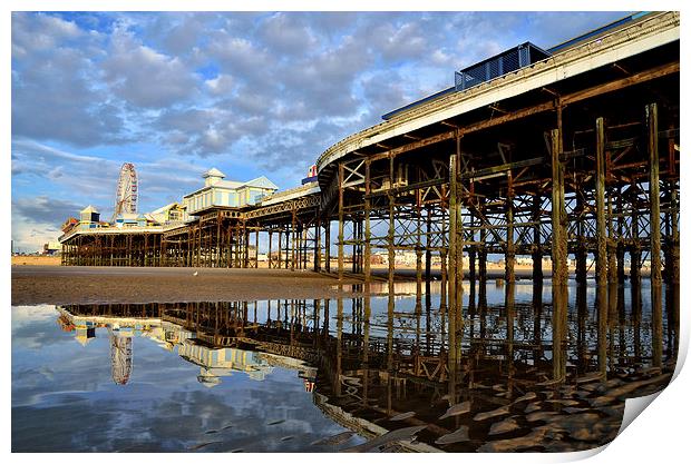 Central Pier Blackpool Print by Gary Kenyon