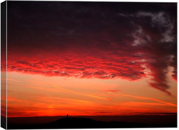 Sunset over Castle Hill Canvas Print by Stephen Brown