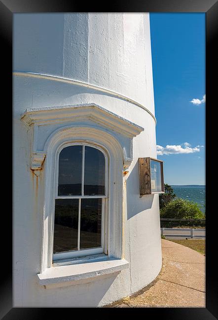 Window detail Nobska Lighthouse Cape Cod Massachus Framed Print by Marianne Campolongo