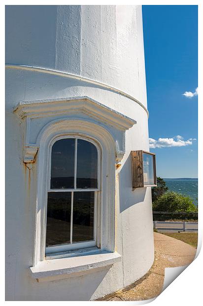 Window detail Nobska Lighthouse Cape Cod Massachus Print by Marianne Campolongo