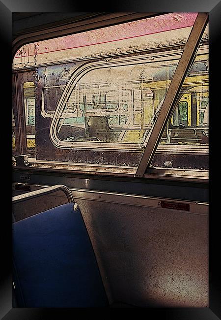 old bus interior Framed Print by olga hutsul