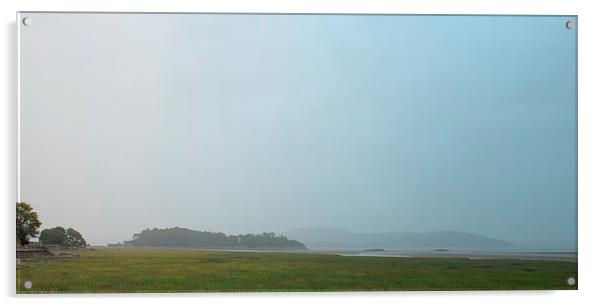 Misty Morning at Grange over Sands. Acrylic by Jacqui Kilcoyne