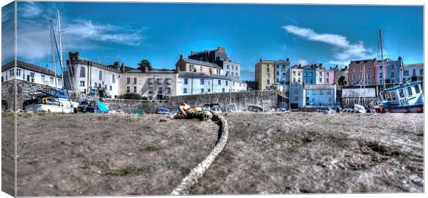 Tenby Harbour hdr Canvas Print by nick hirst