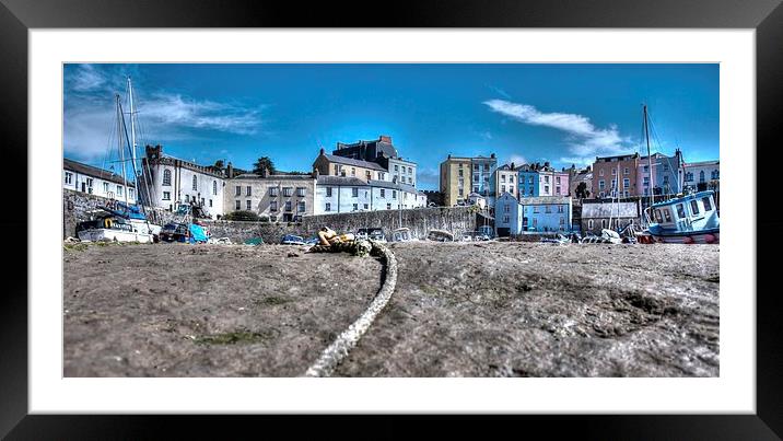 Tenby Harbour hdr Framed Mounted Print by nick hirst
