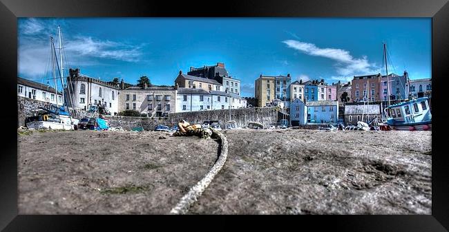 Tenby Harbour hdr Framed Print by nick hirst