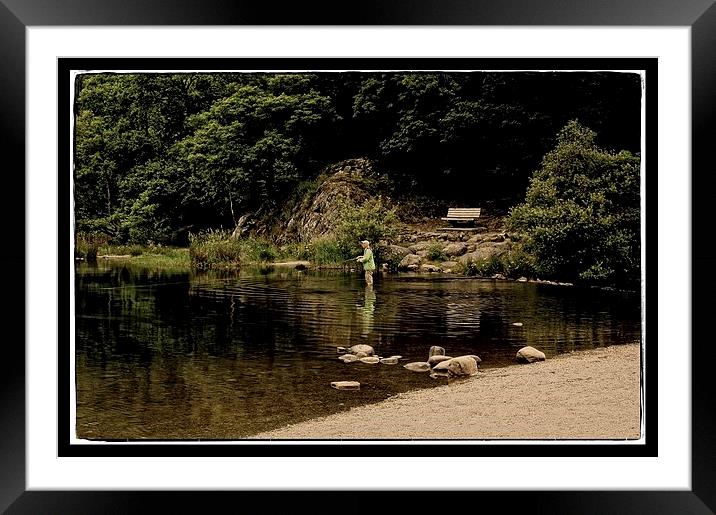 The fly fisherman Framed Mounted Print by jane dickie