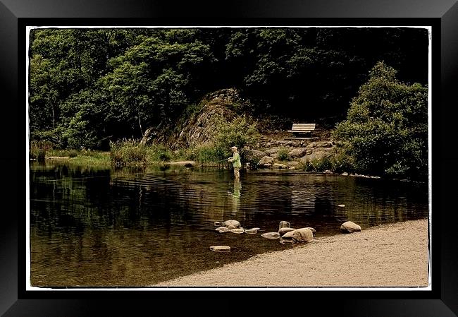 The fly fisherman Framed Print by jane dickie