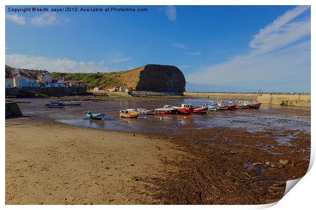 The Harbour Staithes Print by keith sayer