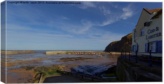 The Cod and Lobster Staithes Canvas Print by keith sayer