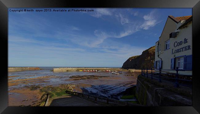 The Cod and Lobster Staithes Framed Print by keith sayer
