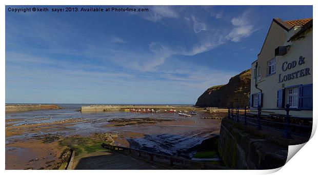 The Cod and Lobster Staithes Print by keith sayer