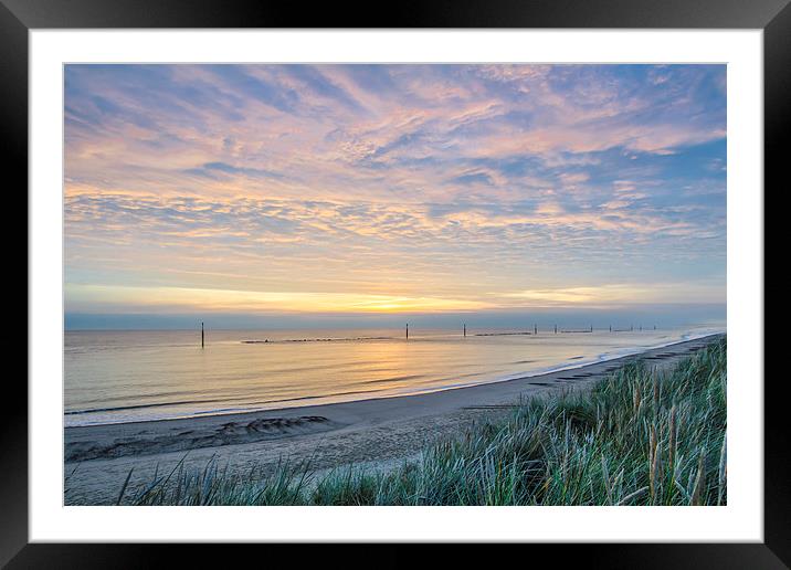 Sunrise At Sea Palling Framed Mounted Print by Daniel Sweeney
