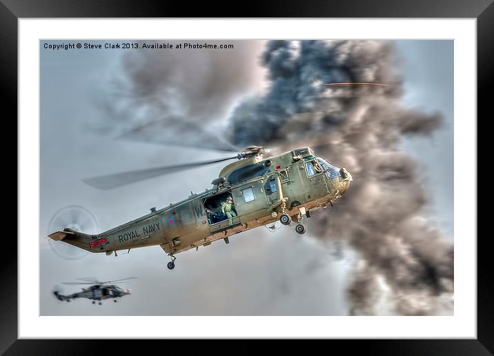 Royal Navy Sea King Helicopter Framed Mounted Print by Steve H Clark