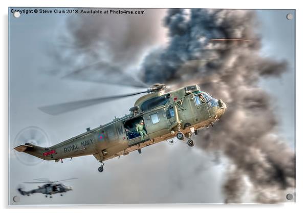 Royal Navy Sea King Helicopter Acrylic by Steve H Clark