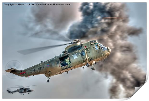Royal Navy Sea King Helicopter Print by Steve H Clark
