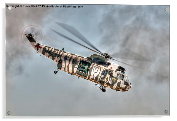 Sea King in Arctic Camouflage Acrylic by Steve H Clark