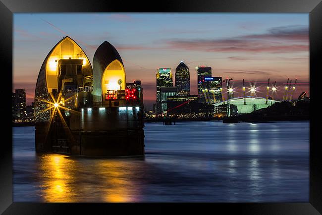 Thames Barrier and Docklands Framed Print by Dawn O'Connor