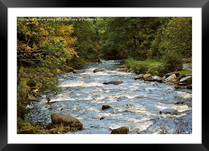 The River Lyn at Watersmeet Framed Mounted Print by graham young