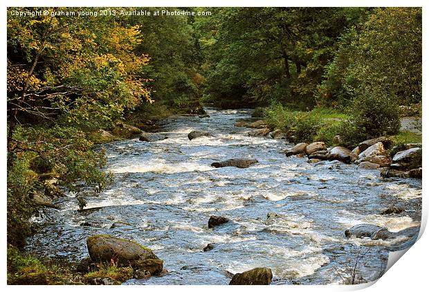 The River Lyn at Watersmeet Print by graham young