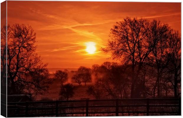 Cotswolds Misty Morning Canvas Print by Scott Anderson