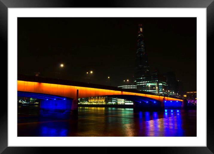 The Shard and London Bridge Framed Mounted Print by David Pyatt