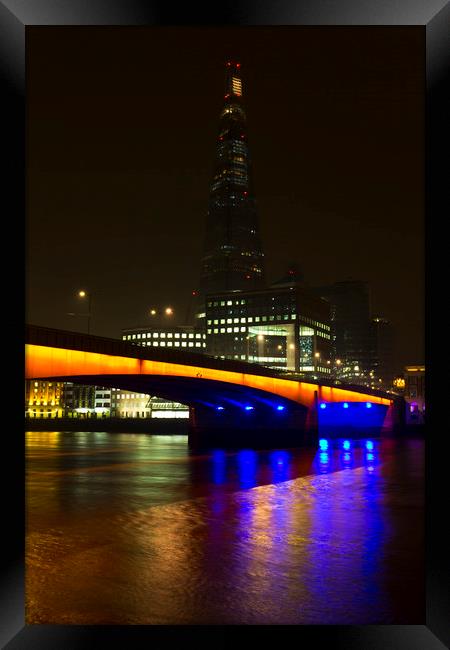 The Shard and London Bridge Framed Print by David Pyatt