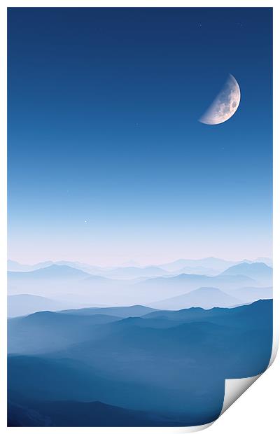 Blue Moon Print by Ann Garrett