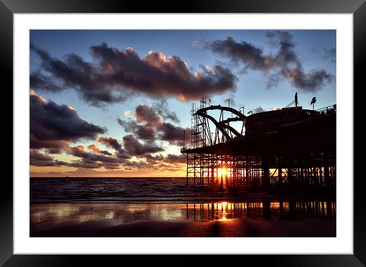 Sunset At South Pier Framed Mounted Print by Gary Kenyon