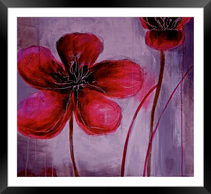 Tears of the Poppys Framed Mounted Print by Sue Bottomley