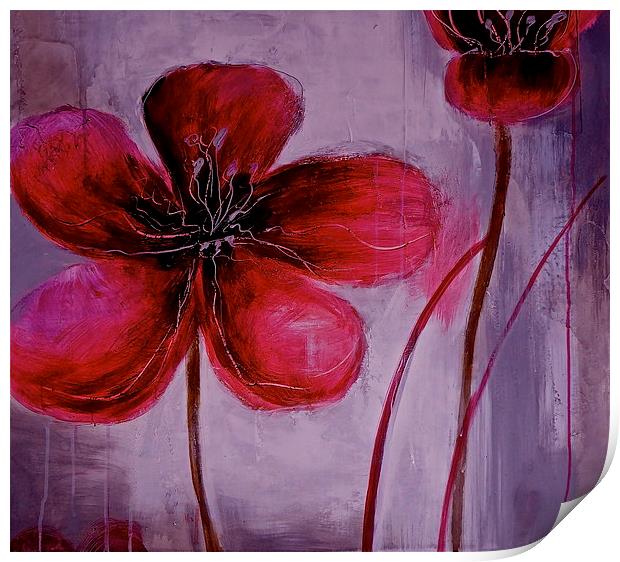 Tears of the Poppys Print by Sue Bottomley