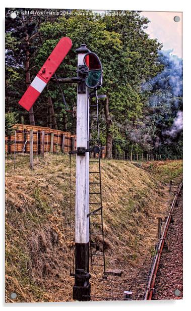 Railway Signal Acrylic by Avril Harris